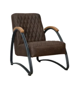 Industriële fauteuil Ivy eco-leer bruin