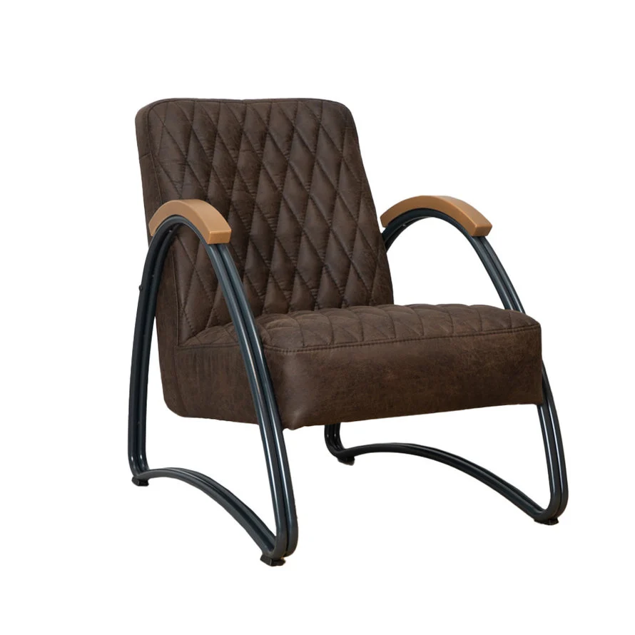 Industriële fauteuil Ivy eco-leer bruin