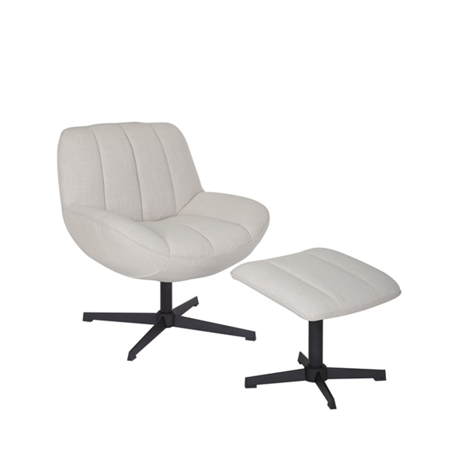 Fauteuil Santa draaibaar linnen off white