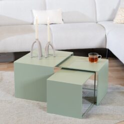 Bijzettafel Lucia metaal wit 34 cm hoog - Afbeelding 10