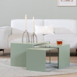 Bijzettafel Lucia metaal wit 34 cm hoog - Afbeelding 13