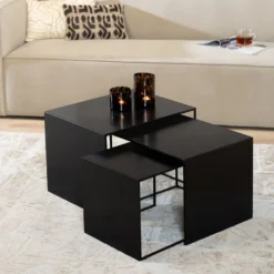 Bijzettafel Lucia metaal zwart 34 cm hoog - Afbeelding 11