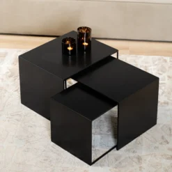 Bijzettafel Lucia metaal zwart 34 cm hoog - Afbeelding 12