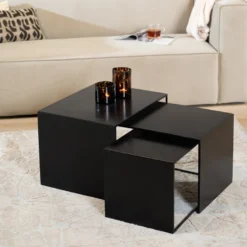 Bijzettafel Lucia metaal zwart 34 cm hoog - Afbeelding 15