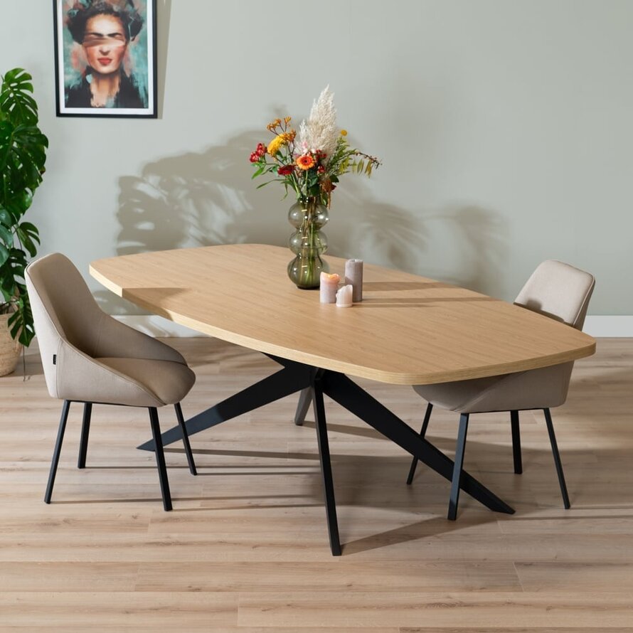 Eettafel Dio Deens ovaal melamine eiken 240 x 120 cm - Afbeelding 2