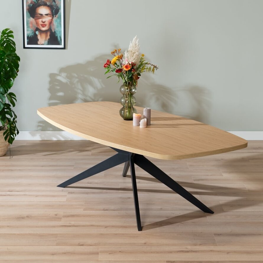 Eettafel Dio Deens ovaal melamine eiken 240 x 120 cm - Afbeelding 3
