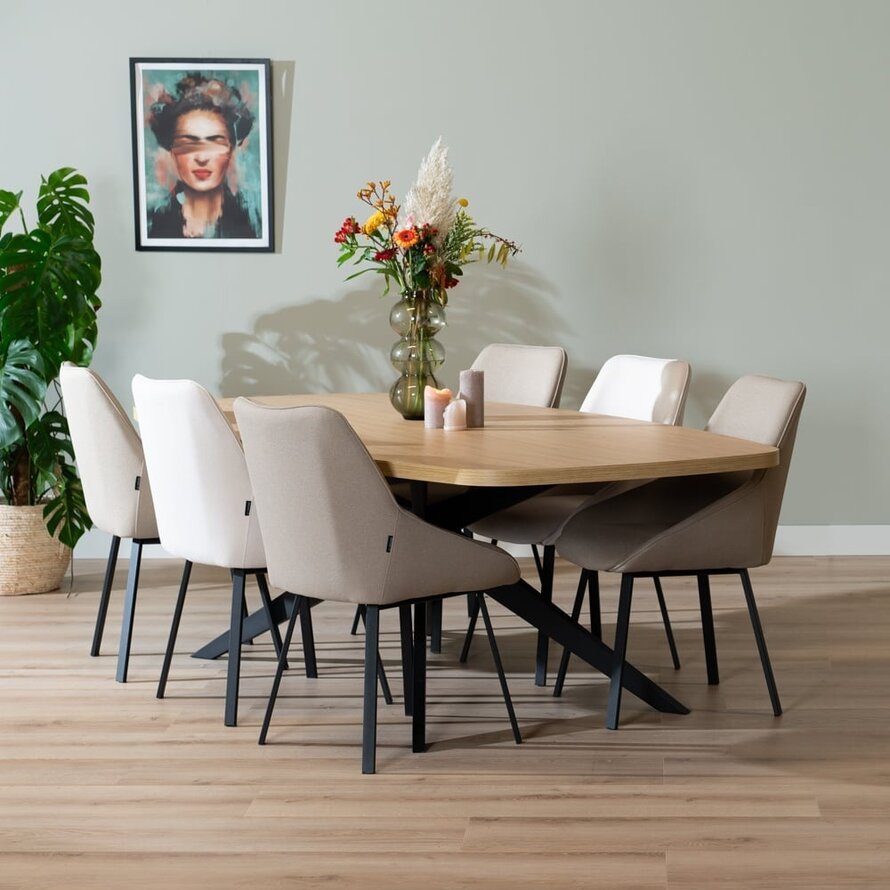 Eettafel Dio Deens ovaal melamine eiken 240 x 120 cm - Afbeelding 6