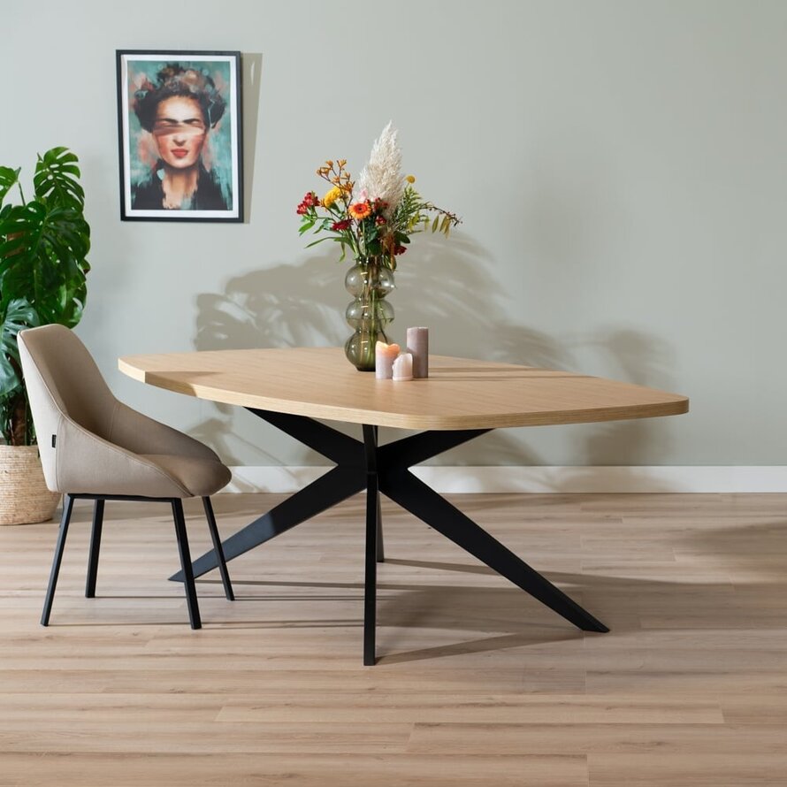 Eettafel Dio Deens ovaal melamine eiken 240 x 120 cm - Afbeelding 7