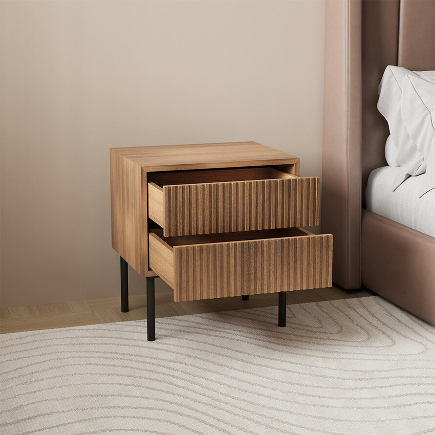 Kast Yoka rustiek eiken met lades - Afbeelding 5