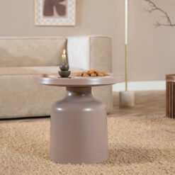 Salontafel Donna rond metaal taupe - Afbeelding 4