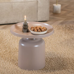 Salontafel Donna rond metaal taupe - Afbeelding 7