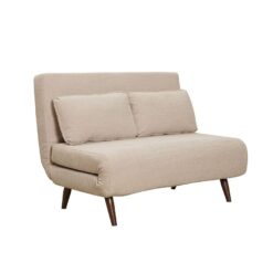 Slaapbank 1,5 persoons Kristian beige gerecycled polyester