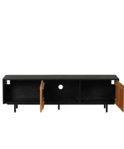 Tv-meubel Ray zwart/blank eiken 150 cm - Afbeelding 3