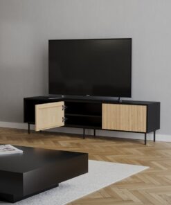 Tv-meubel Ray zwart/blank eiken 180 cm - Afbeelding 6