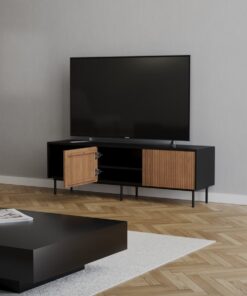 Tv-meubel Ray zwart/rustiek eiken 150 cm - Afbeelding 6