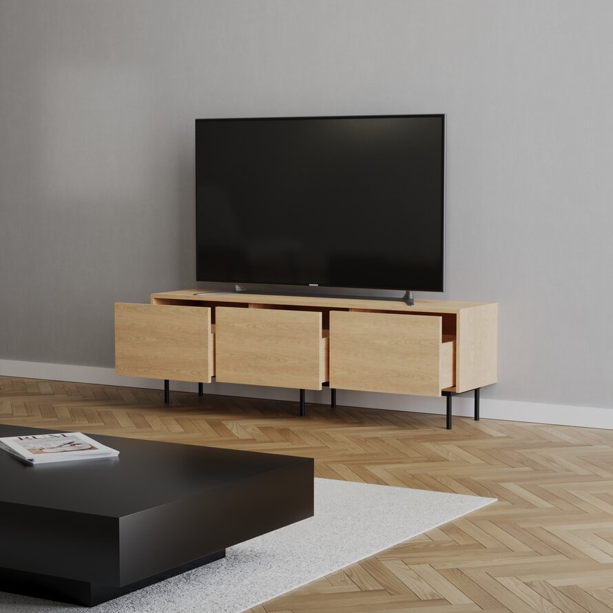 Tv-meubel Thomas blank eiken 150 cm - Afbeelding 6