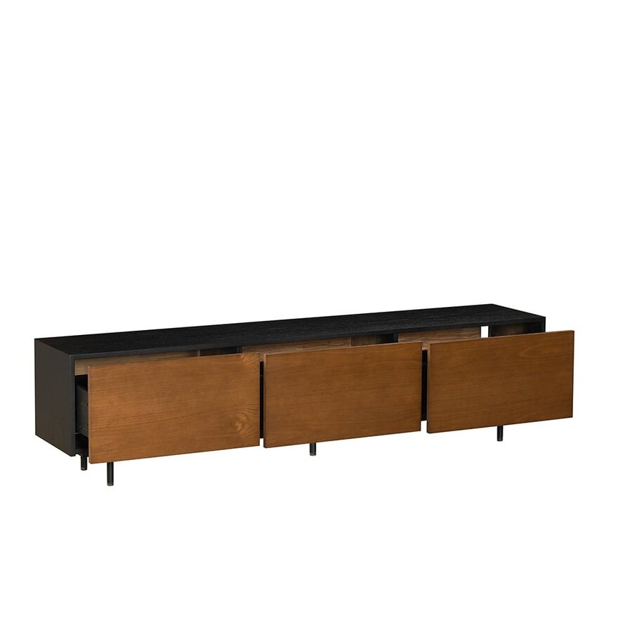 Tv-meubel Thomas zwart/rustiek eiken 180 cm - Afbeelding 3