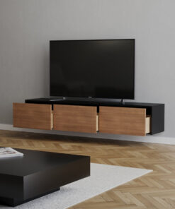 Tv-meubel Thomas zwart/rustiek eiken 180 cm - Afbeelding 7