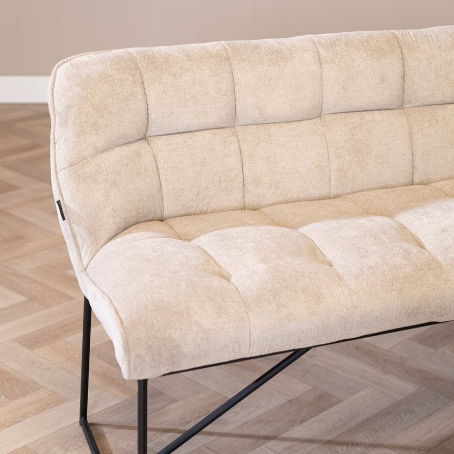 Eetkamerbank Jelle taupe polyester 185 cm - Afbeelding 7