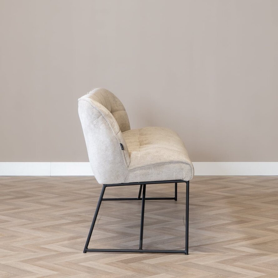Eetkamerbank Jelle taupe polyester 185 cm - Afbeelding 16