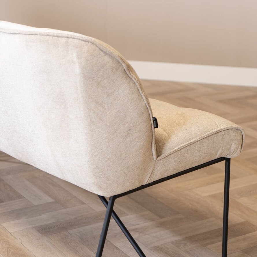 Eetkamerbank Jelle taupe polyester 185 cm - Afbeelding 8