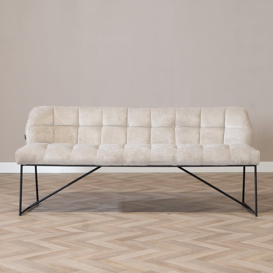 Eetkamerbank Jelle taupe polyester 185 cm - Afbeelding 14