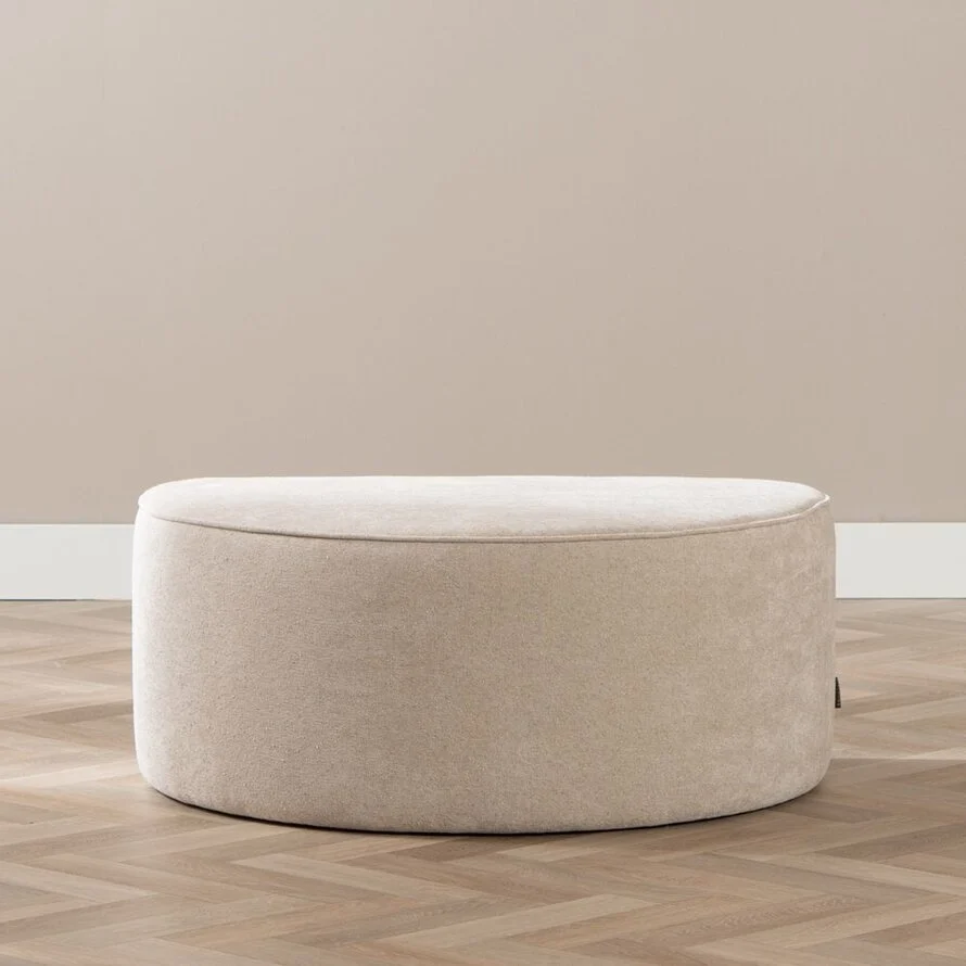Hocker Lune halve maan chenille beige - Afbeelding 3