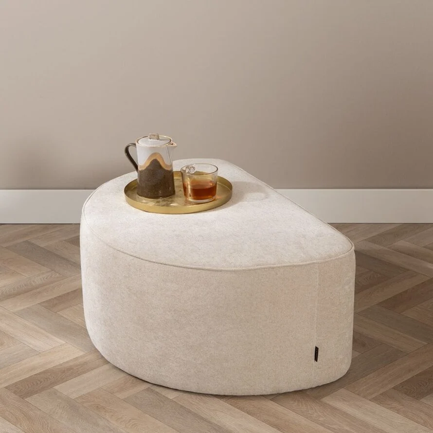 Hocker Lune halve maan chenille beige - Afbeelding 6