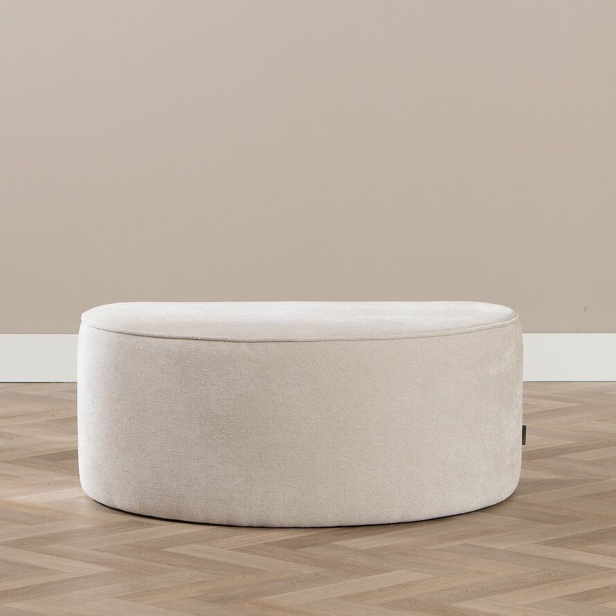 Hocker Lune halve maan chenille off white - Afbeelding 3