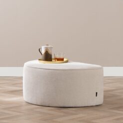 Alternative view of Hocker Lune halve maan chenille off white
