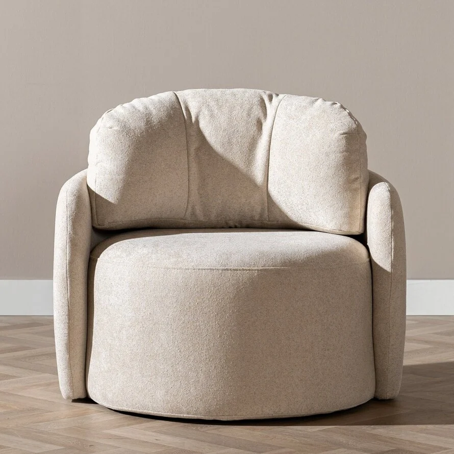 Fauteuil Cali beige chenille - Afbeelding 2
