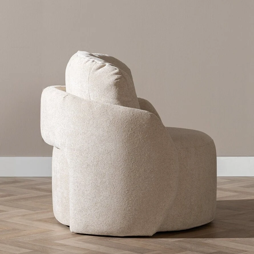 Fauteuil Cali beige chenille - Afbeelding 3