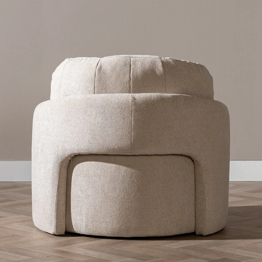 Fauteuil Cali beige chenille - Afbeelding 4