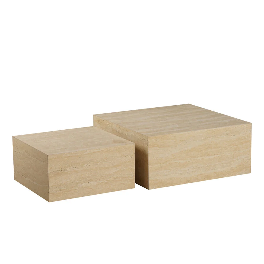 Salontafel/element Ace travertin 60x60x30 - Afbeelding 2