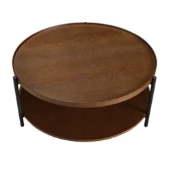 Alternative view of Salontafel Rio rond rustiek eiken Ø90 cm
