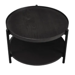 Alternative view of Salontafel Rio rond zwart eiken Ø58 cm