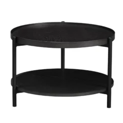 Salontafel Rio rond zwart eiken Ø58 cm