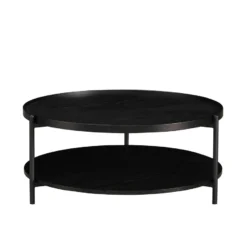 Salontafel Rio rond zwart eiken Ø90 cm