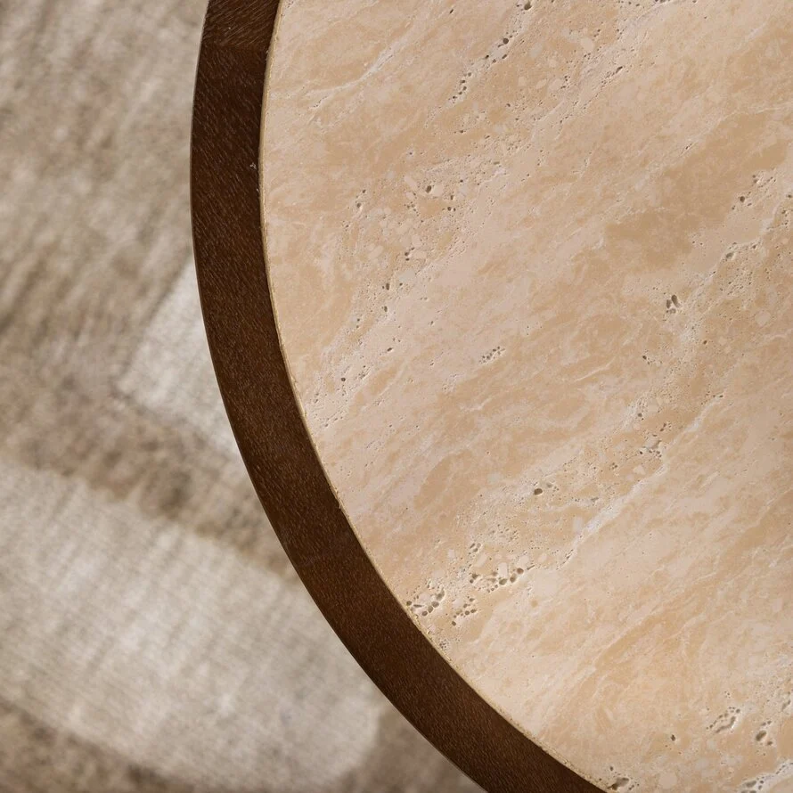 Salontafel set Mae travertin/rustiek eiken - Afbeelding 5