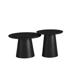 Salontafels Ash rond set van 2 zwart eiken - Afbeelding 9