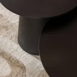Salontafels Ash rond set van 2 zwart eiken - Afbeelding 6
