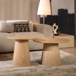 Salontafels Ash set van 2 blank eiken - Afbeelding 7