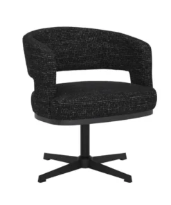 Fauteuil Gino draaibaar polyester zwart