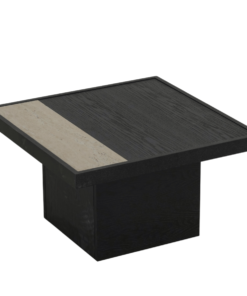 Salontafel Java 70x70 cm zwart eiken/travertin