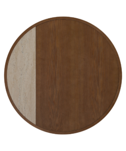 Alternative view of Salontafel Maeva Ø80 cm rustiek eiken/travertin