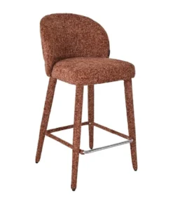 Barkruk Charlie koper chenille 69 cm