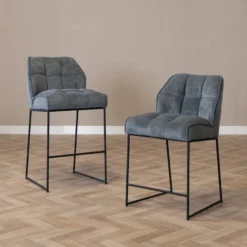 Barkruk Jelle antraciet polyester 70 cm - Afbeelding 3