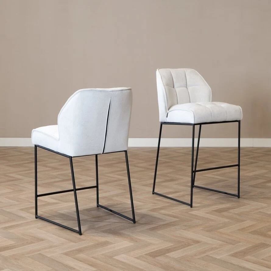 Barkruk Jelle off white polyester 82 cm - Afbeelding 4