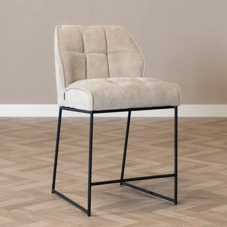 Barkruk Jelle taupe polyester 70 cm - Afbeelding 2