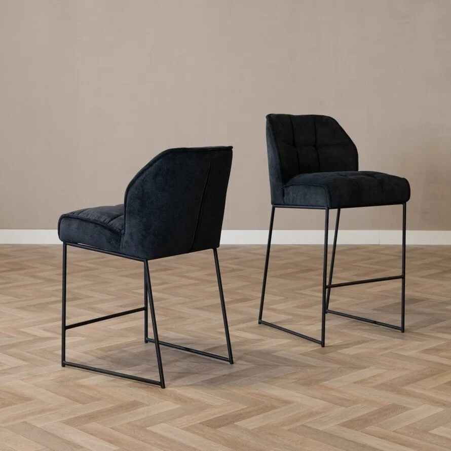 Barkruk Jelle zwart polyester 82 cm - Afbeelding 4